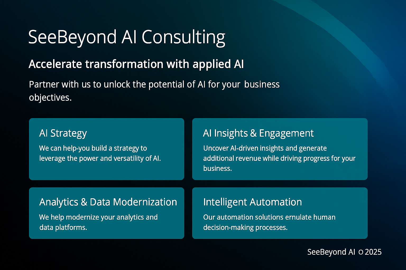 SeeBeyond AI consulting workspace screenshot